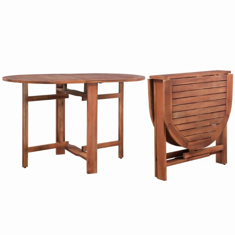 Hkh Mesa De Jardim 120X70X74 Cm Madeira De Acácia Maciça - Marrom