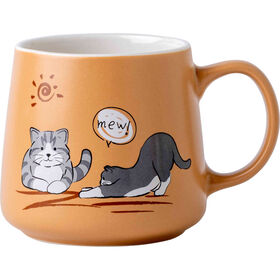 Caneca 400 ml Gatos Meaw Terracota Kasa