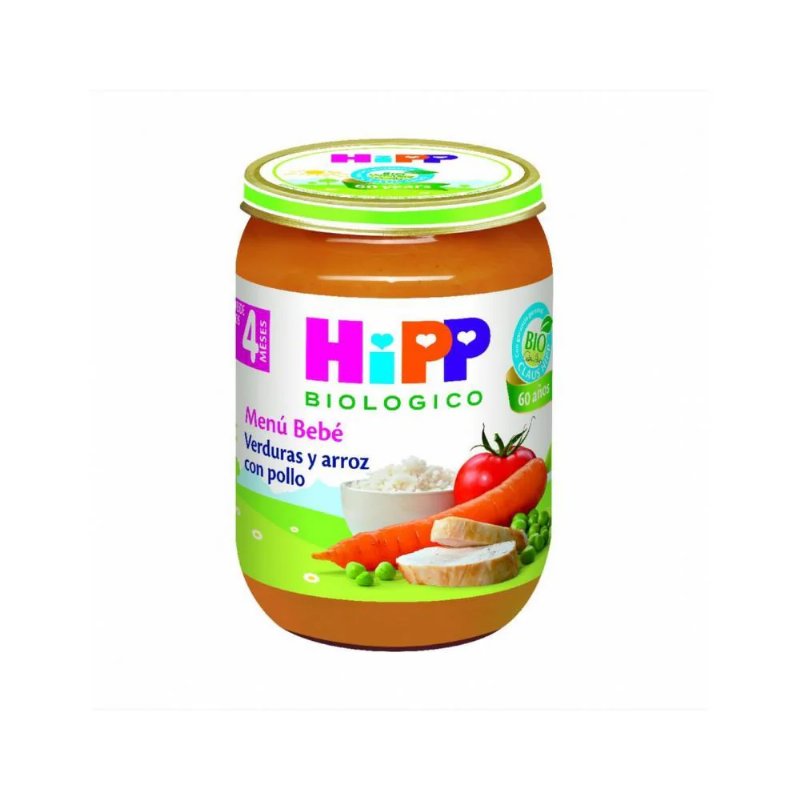 Puré De Legumes E Arroz Com Frango 4 Meses Boião Hipp 190 g