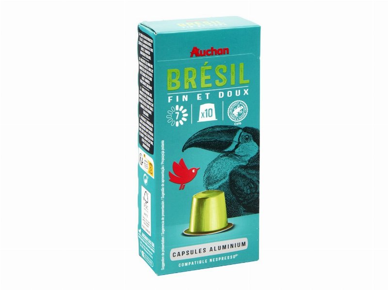 Cápsulas Auchan Café Compatíveis Com Máquinas De Café Nespresso Aluminio Brasil 10Un
