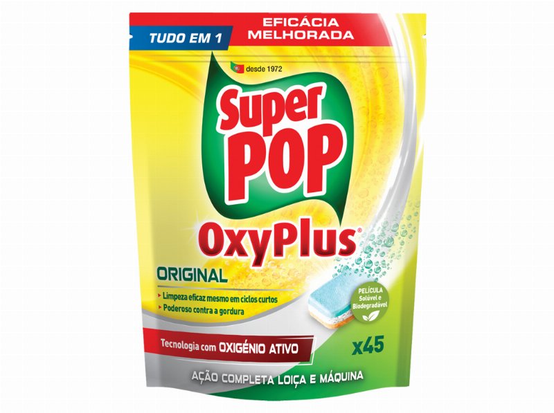 Detergente Máquina Da Loiça Oxyplus Super Pop 45 Doses