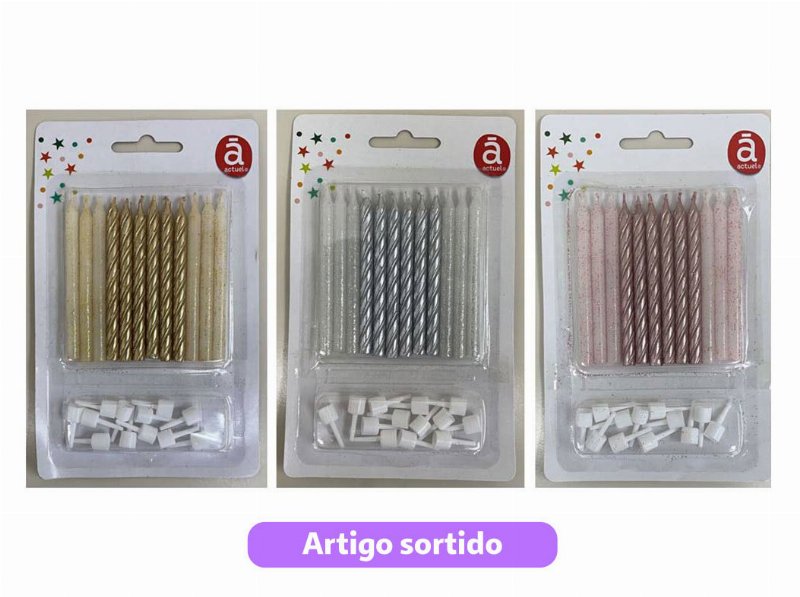Vela Aniversário Actuel Cores Sortidas 12 Unidades