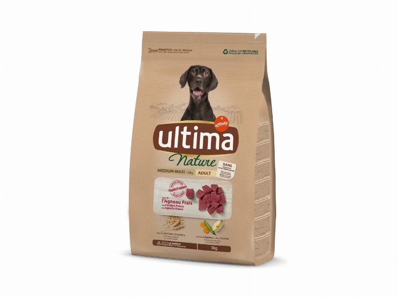 Ração Para Cão Nature Ultima Raça Médio/Maxi Com Borrego 3 kg