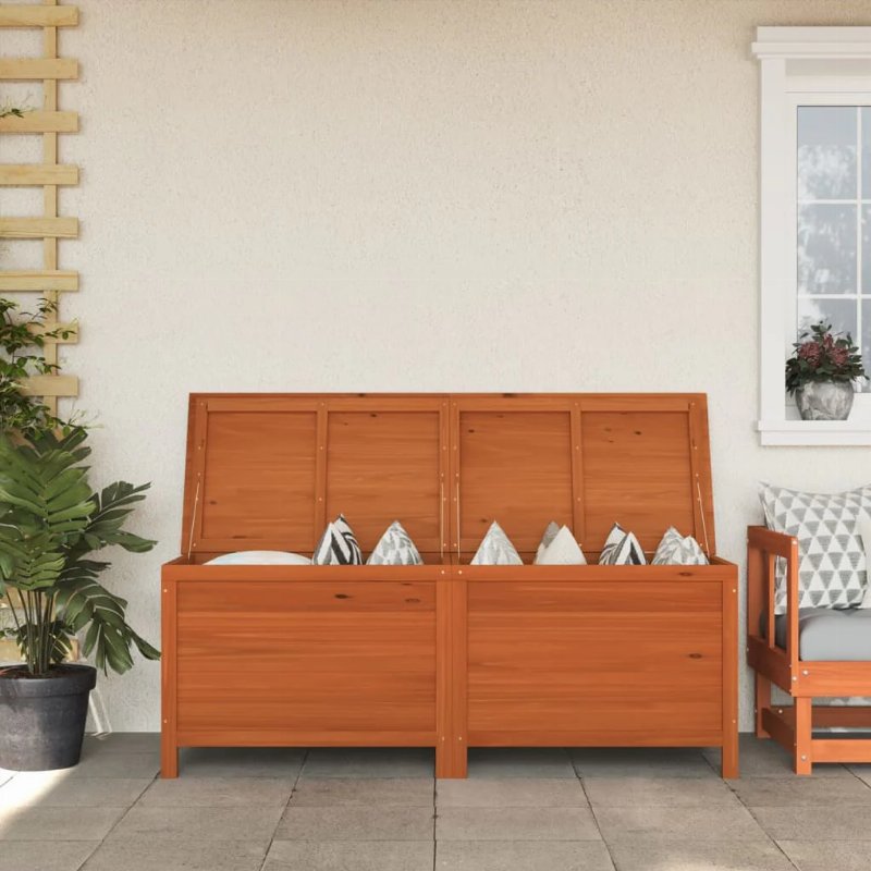 Hkh Caixa Arrumação Para Jardim 150X50X56,5Cm Abeto Maciço Castanho - Marrom