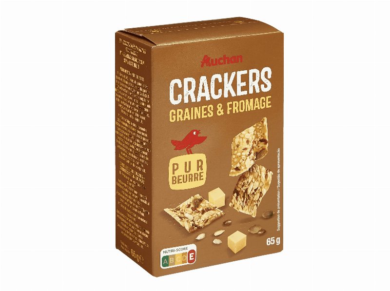 Bolacha Crackers Auchan Queijo E Sementes 65 g