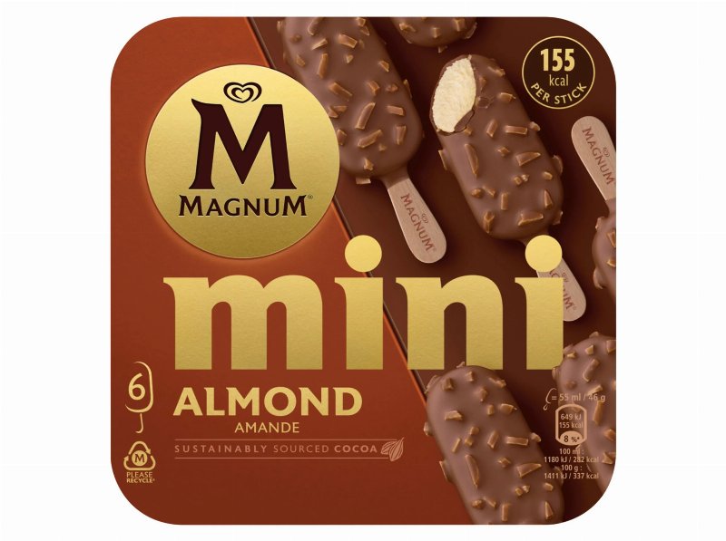 Gelado Magnum Multipack Mini Amêndoas 6X55 ml