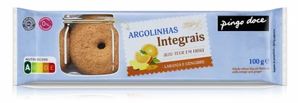 Biscoitos Argolas Integrais De Laranja E Gengibre Pingo Doce 0.1Kg