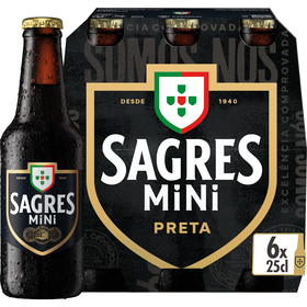 Cerveja Com Álcool Preta Sagres Mini 6 X 25 cl