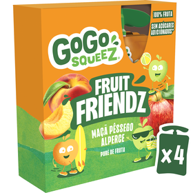 Pack  Saquetas De Fruta Maçã, Pêssego E Alperce Gogo Squeez Fruit Friendz 4 X 90 gr
