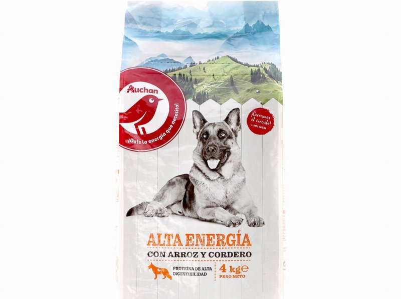 Ração Para Cão Auchan Alta Energia Com Arroz E Cordeiro 4 kg