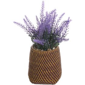 Planta Artificial Com Vaso Resina Alfazema Kasa