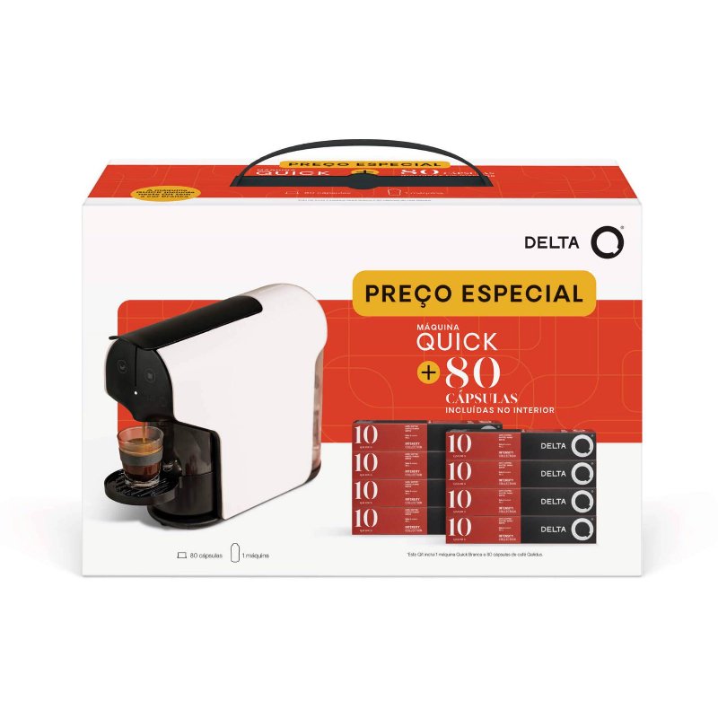 Máquina De Café Quick + Cápsulas De Café Qalidus Int 10 Delta Q 80 Un