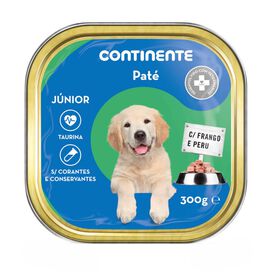 Comida Húmida Para Cão Júnior Patê Frango E Peru Terrina Continente 300 g