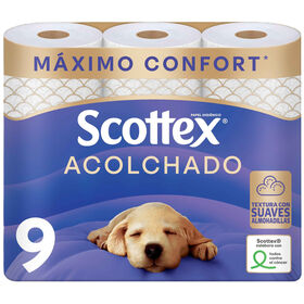 Papel Higiénico 3 Folhas Acolchoado Scottex 9 Rolos