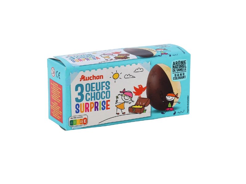 Ovos Auchan Surpresa Chocolate 60 g (3X20 g)