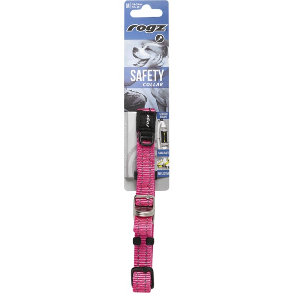Coleira Para Cão Reflectora Rosa Tamanho M 1 unidade