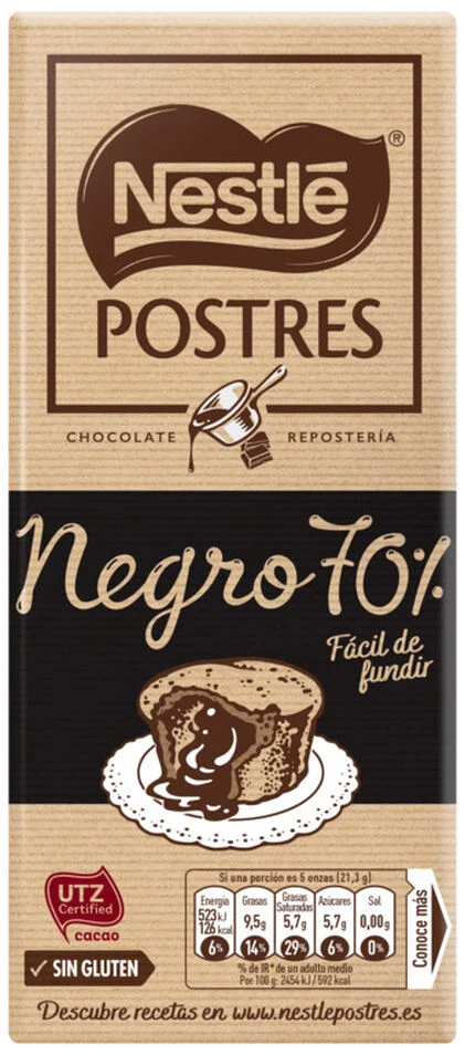 Tablete De Chocolate Culinária 70% Cacau Nestlé 0.17Kg