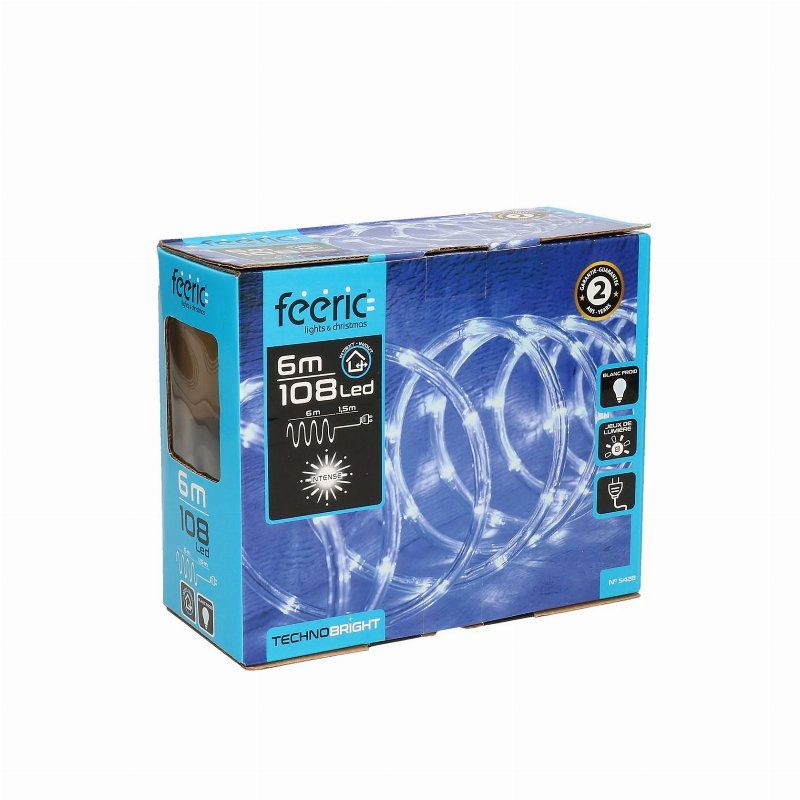 Hkh Luzes De Natal Branco Frio Para Exterior Em Tubo 8 Funções 108 Led 6 M