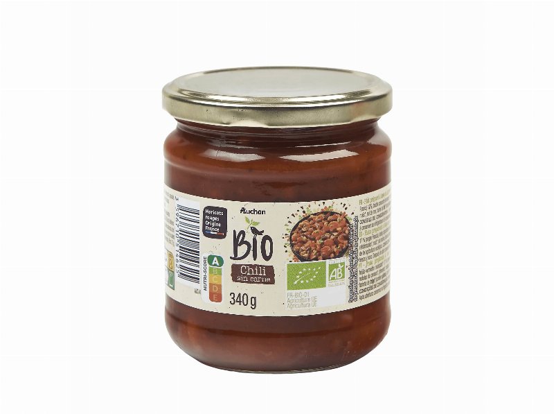 Chili Auchan Bio Sem Carne 340 g