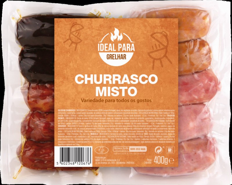 Salsicha Churrasco Misto Ideal Para Grelhar Pingo Doce 0.415Kg