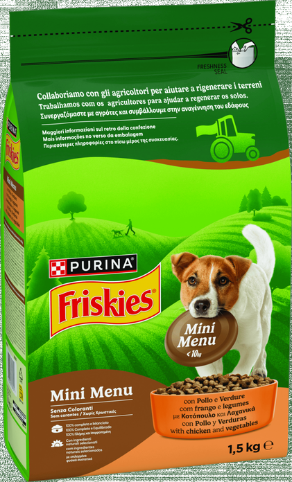 Comida Seca Para Cão Mini Com Frango Purina Friskies 1.5Kg