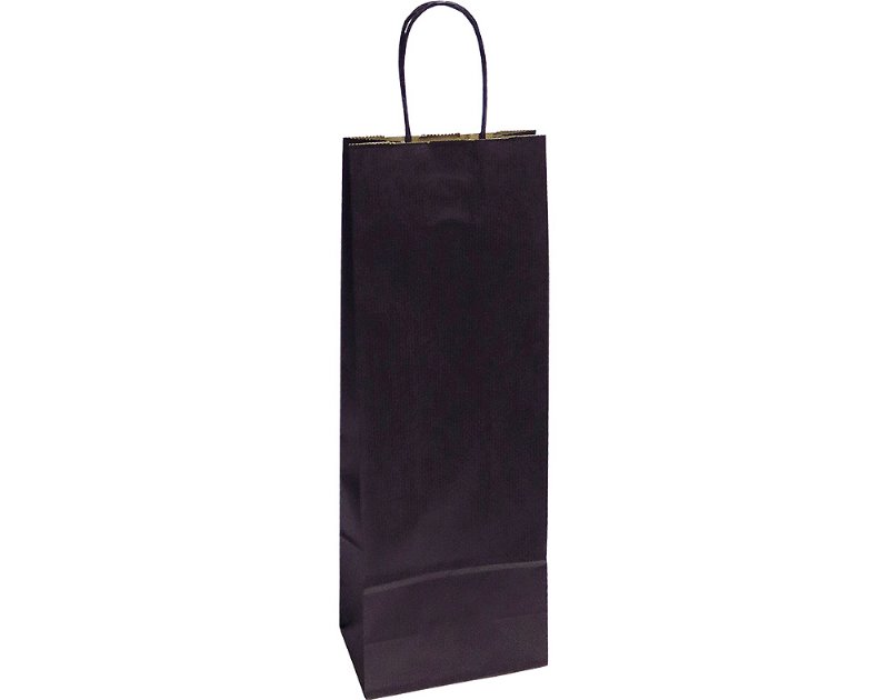 Saco Papel Para Garrafa Com Asa Torcida Americana Preto 14X8.5X39.5Cm
