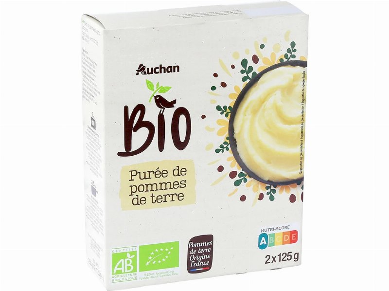 Puré Batata Auchan Bio Em Flocos 2X125 g