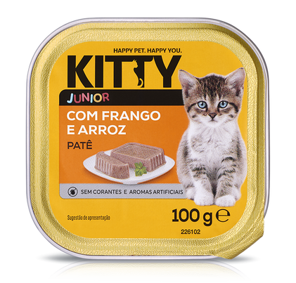 Comida Húmida Para Gato Júnior Patê Com Frango Kitty 0.1Kg