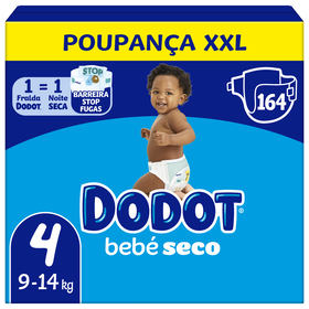 Fraldas Bebé Seco 9-14 kg T4 Dodot 164 Un