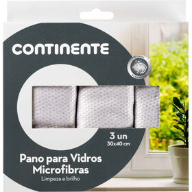 Pano Microfibras Vidros 30X40Cm Continente 3 Un