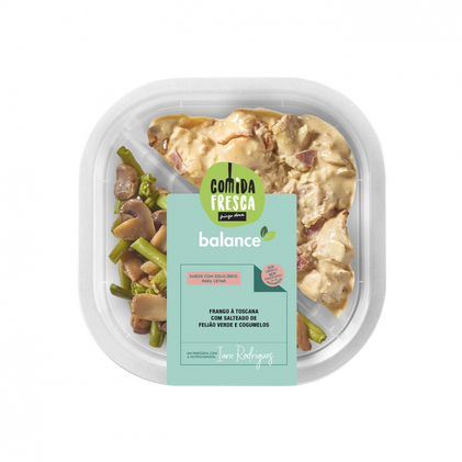 Frango À Toscana Com Salteado De Feijão Verde E Cogumelos Balance Comida Fresca 0.3Kg