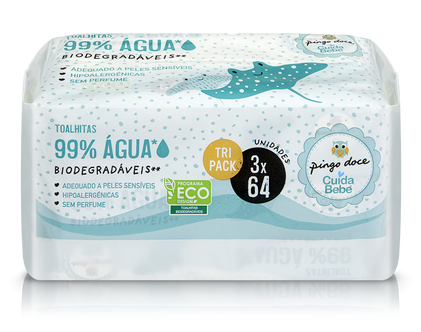 Toalhitas Bebé 99% Água E Biodegradáveis Cuida Bebé 192Un
