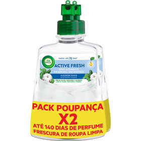 Ambientador Recarga Difusor Active Fresh Algodão Air Wick 2 Un