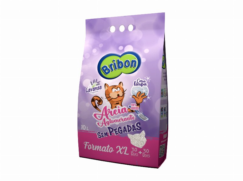 Areia Aglomerante Bribon Sem Pegadas Lavanda 10 l