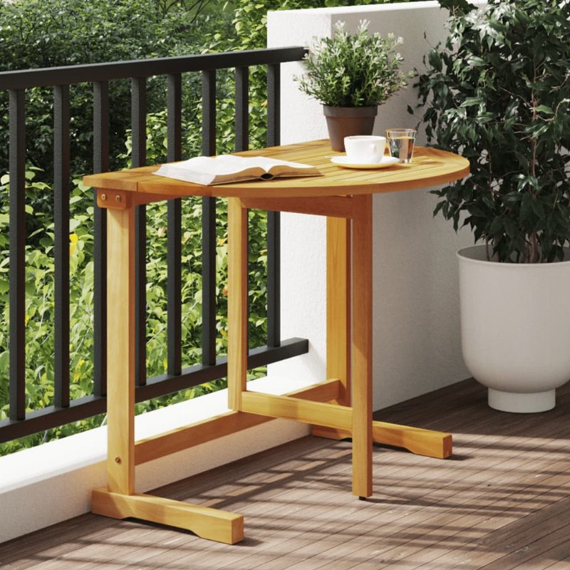 Hkh Mesa De Varanda Dobrável 90X60X72 Cm Madeira De Acácia Maciça - Marrom