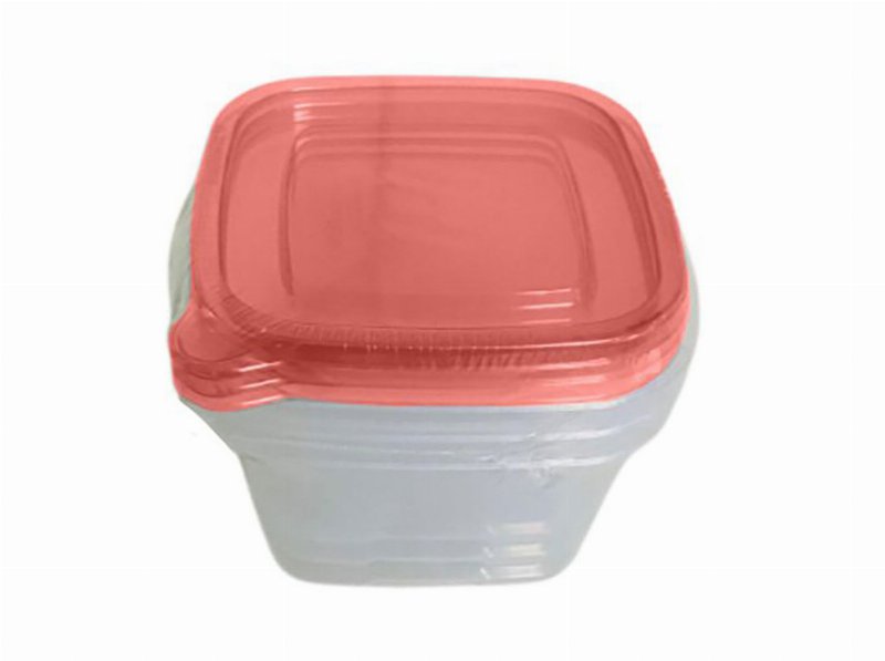 Conjunto 3 Caixas Plástico Actuel Coral 0.96 l