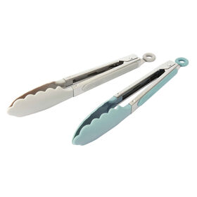 Pinça Cozinha Aço Inoxidável Cinza E Azul 4 My Kitchen Kasa