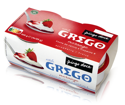 Iogurte Grego Morango Pack 4 Pingo Doce 0.5Kg