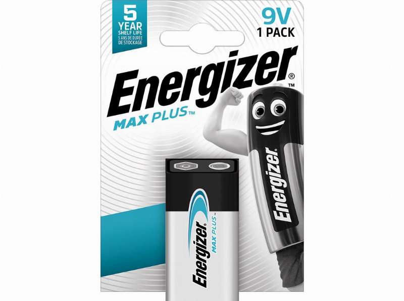 Pilhas Max Plus Energizer 9V 6Lr61 Pack 1 Unidade