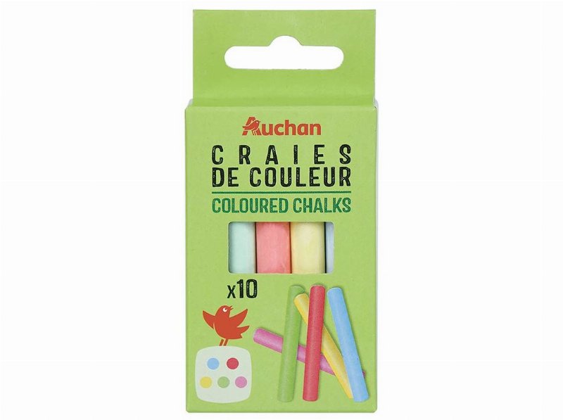Conjunto De 10 Paus De Giz Auchan Cores Sortidas
