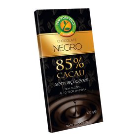 Tablete De Chocolate Negro 85% Cacau Sem Glúten Cem Porcento 100 gr