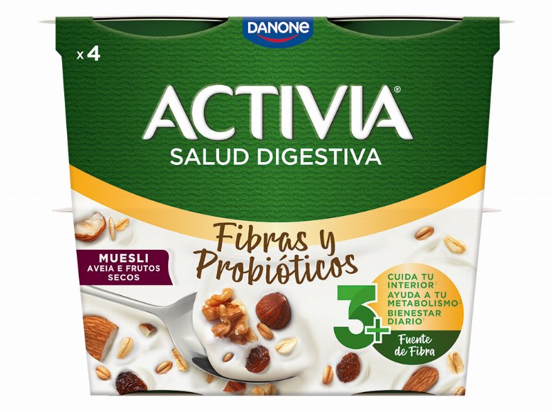 Iogurte Activia Bifidus Frutos Secos E Cereais 4X120 g