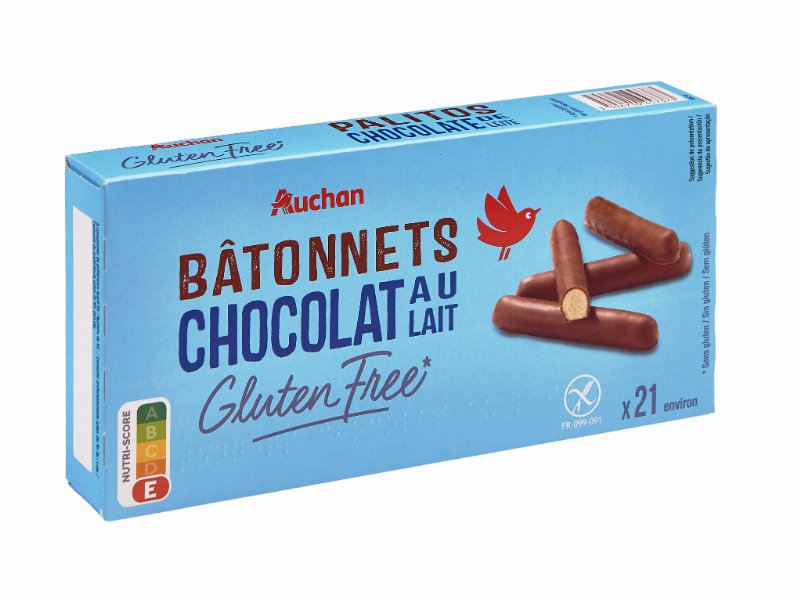 Palitos Auchan Chocolate Leite Sem Glúten 130 g