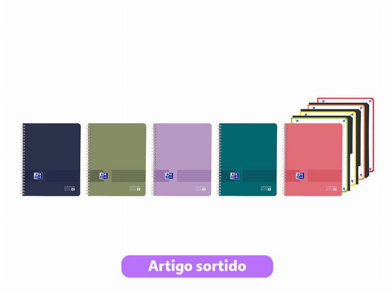 Caderno A4 Oxford Live&Go 120 Folhas 3 Separadores Cores Sortidas