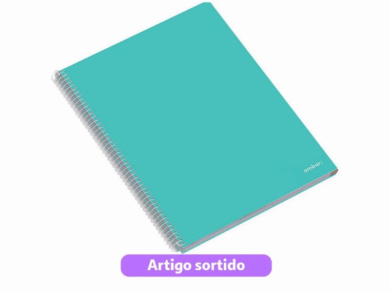 Caderno Espiral A4 School Ambar Pautado 80 Folhas Cores Sortidas