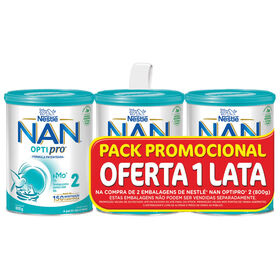 Pack Leite Em Pó De Transição 2 Pack +6M Nan 3 X 800 gr (Leve 3 Pague 2)