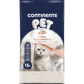 Areia Absorvente Ultra Aglomerante Perfumado Talco Pack Poupança Continente Pet Premium 15 l
