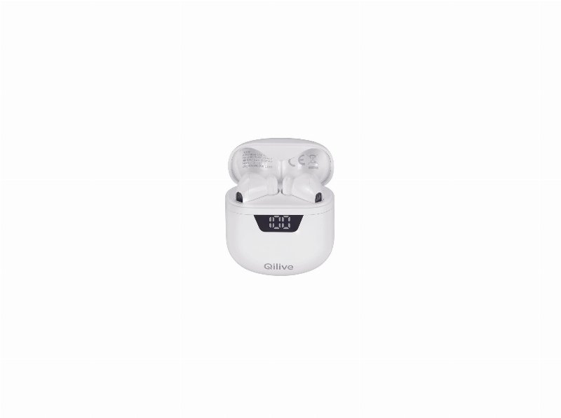 Auriculares Half In Ear Qilive Branco Tws Led Screen Q1342