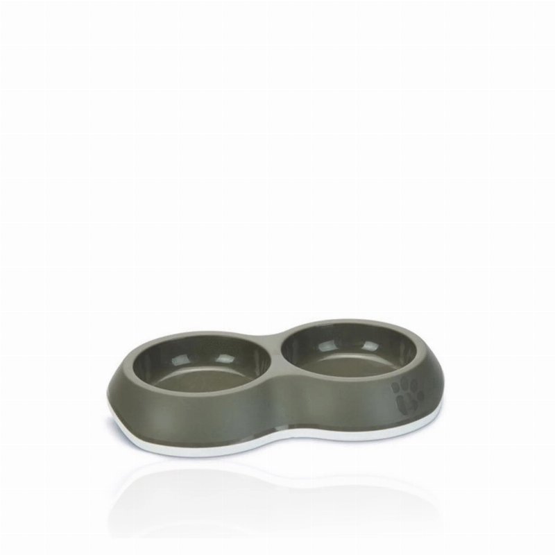 Savic Comedouro Duplo Para Cão Delice Plastico Cinza 2 X 200 ml
