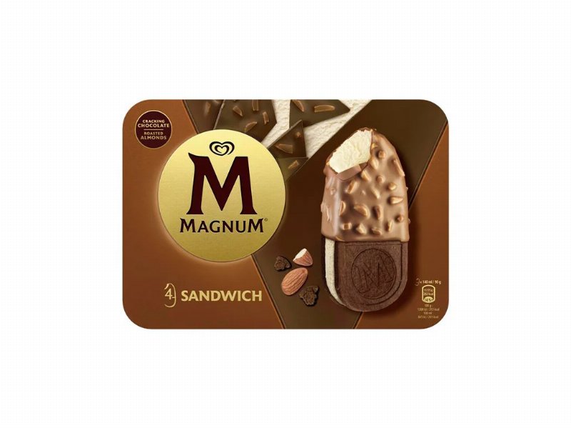 Gelado Magnum Sandwich Amêndoas 4X140 ml